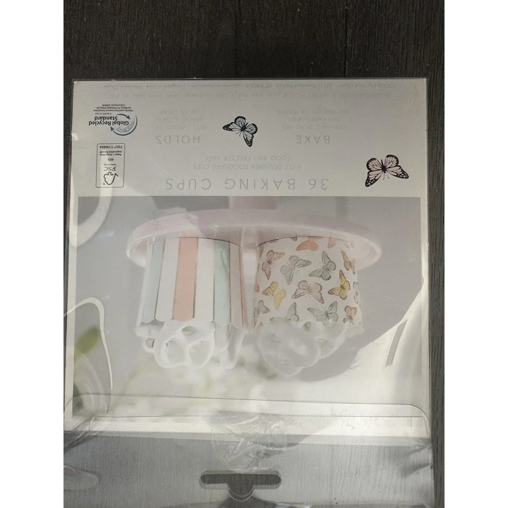My Mind's Eye Baking Cups 34 Cupcake Liners‎ 5 Oz Butterfly Pastel Multicolor